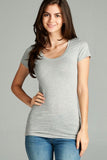 Basic Short Sleeve Scoop-neck Tee