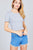 Short Sleeve Round Neck Lettuce Hem Rib Crop Top