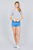 Short Sleeve Round Neck Lettuce Hem Rib Crop Top