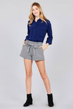3/4 Roll Up Sleeve Chest Flap Pocket Woven Shirts