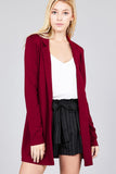 Long Sleeve Notched Collar W/pocket Tunic Jacket