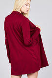 Long Sleeve Notched Collar W/pocket Tunic Jacket