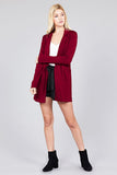 Long Sleeve Notched Collar W/pocket Tunic Jacket