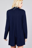 Long Sleeve Notched Collar W/pocket Tunic Jacket