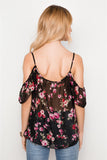 Floral Print Sheer Chiffon Cami Boho Top