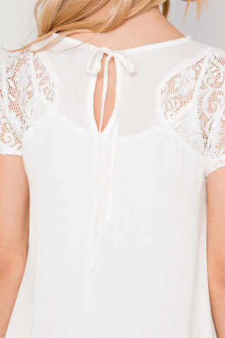 Lace Short Sleeves Dress Tunic Boho