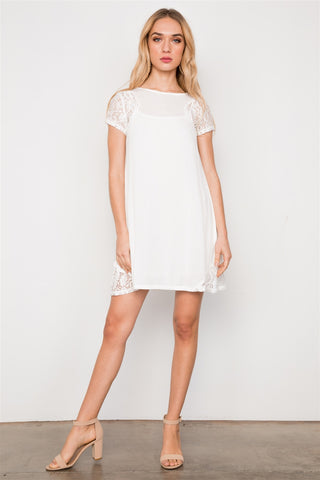 Lace Short Sleeves Dress Tunic Boho
