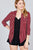 Shirring Sleeve Open Front W/label Striped Jacket