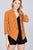 Shirring Sleeve Open Front W/label Striped Jacket