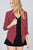 Shirring Sleeve Open Front W/label Striped Jacket