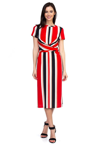 Stripe Twist Front Dress