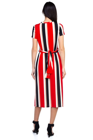 Stripe Twist Front Dress