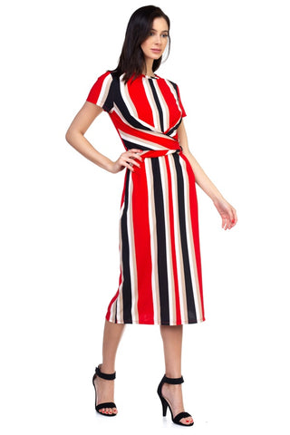 Stripe Twist Front Dress