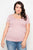 Plus Size Blush Cut Out Short Sleeve Knit Top