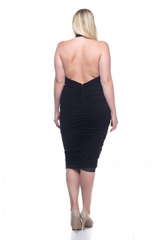 Halter Neck Sheer Midi Dress