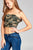 Crop W/camo Print Tube Cotton Spandex Top