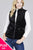 Quilted Padding W/suede Piping Detail Velvet Vest