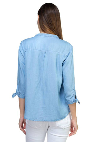 Tencel Split Neckline Shirt