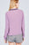 3/4 Roll Up Sleeve Ruffle Neck Contrast Tie Slub Gauze Woven Top
