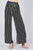 Stripe Print Waist Self Bow Tie Crepe Long Pants