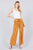 Stripe Print Waist Self Bow Tie Crepe Long Pants