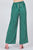Stripe Print Waist Self Bow Tie Crepe Long Pants