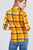3/4 Roll Up Sleeve Front Pocket Detail Plaid Check Print Stretch Knit Shirts
