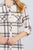 3/4 Roll Up Sleeve Front Pocket Detail Plaid Check Print Stretch Knit Shirts