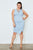 Plus Size Light Blue Lace Up Asymmetrical Front Dress