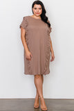 Plus Size Ruffle Front Midi Dress