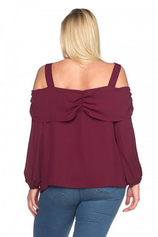 Front Bow Cold Shoulder Shirts