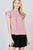 Short Sleeve Ruffle Neck Back Button Dot Print Woven Top