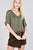 Short Dolman Sleeve V-neck W/button Detail Front Tie Rayon Spandex Cardigan