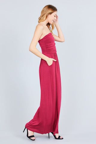 Rayon Modal Spandex Tube Top Maxi Dress
