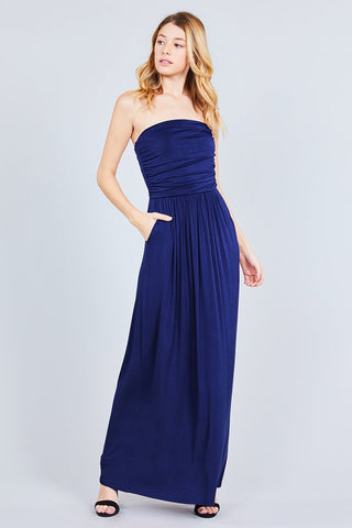 Rayon Modal Spandex Tube Top Maxi Dress