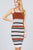 Straight Neck Multi Stripe Cami Mini Sweater Dress
