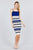 Straight Neck Multi Stripe Cami Mini Sweater Dress