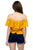 Splat Print Ruffle Cropped Shirt