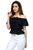 Splat Print Ruffle Cropped Shirt
