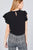 Ruffle Sleeve Round Neck Front Tie Dot Print Woven Top