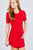 Short Sleeve Round Neck Rayon Spandex Rib Mini Dress