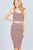 Double Scoop Neck Crop Top Pencil Midi Skirt