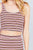 Double Scoop Neck Crop Top Pencil Midi Skirt