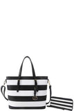 2in1 Modern Striped Shopper Bag With Matching Wallet