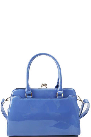 Designer Fashion Glossy Satchel With Long Strap