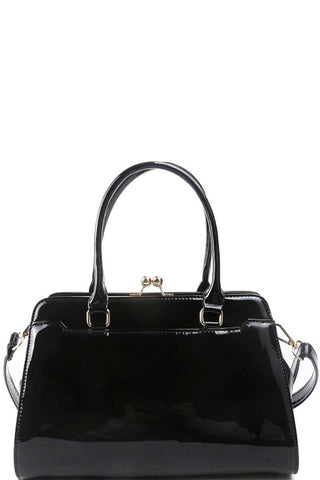 Designer Fashion Glossy Satchel With Long Strap