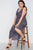 Plus Size Multi Navy Sleeveless Lace Up Maxi Boho Dress