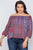 Plus Size Off-the-shoulder Multi Print Top