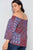 Plus Size Off-the-shoulder Multi Print Top