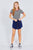 Short Crew Neck W/contrast Binding Front Tie Stripe Rayon Spandex Top